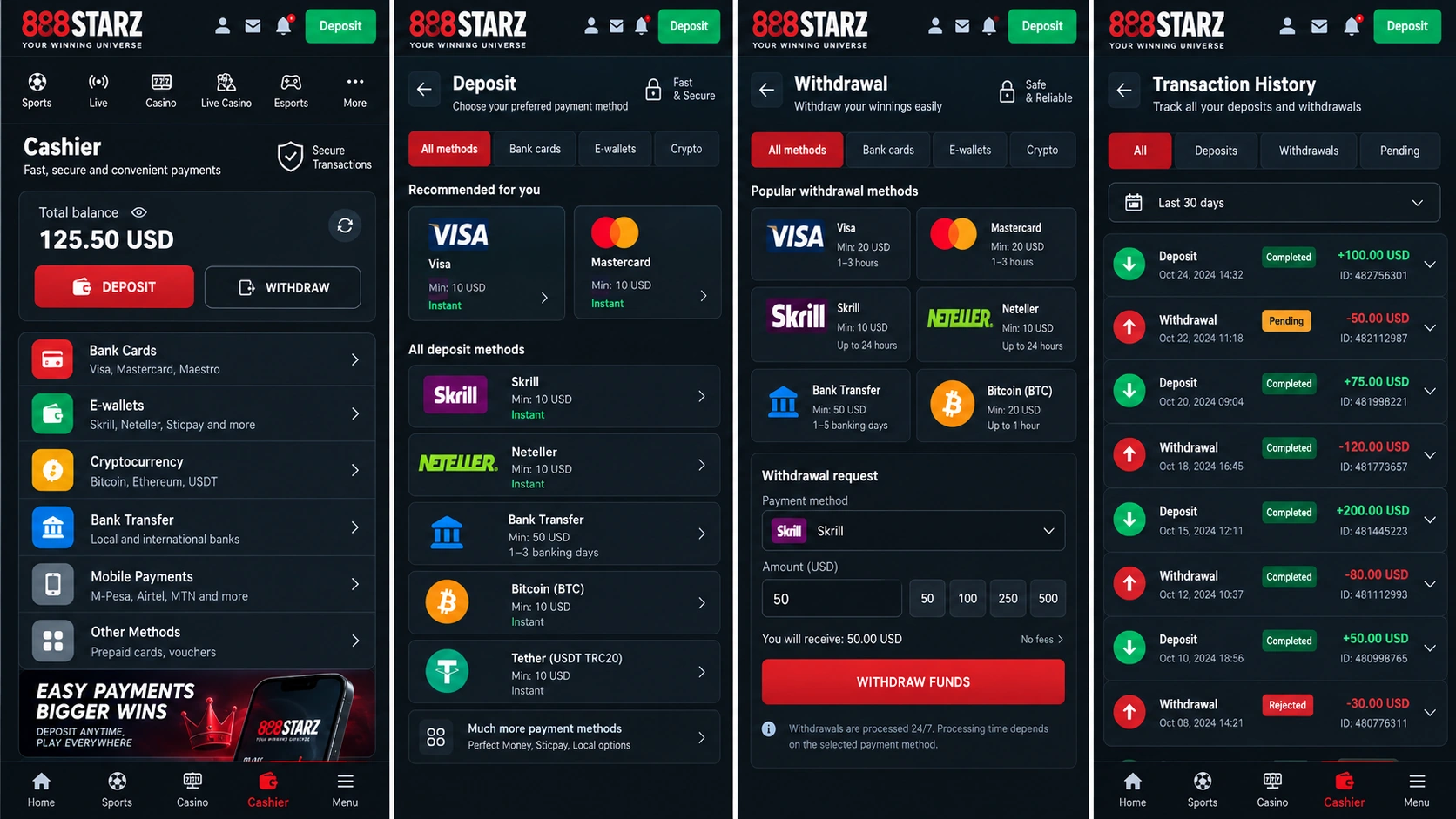 888Starz-cashier-payment-and-transactions