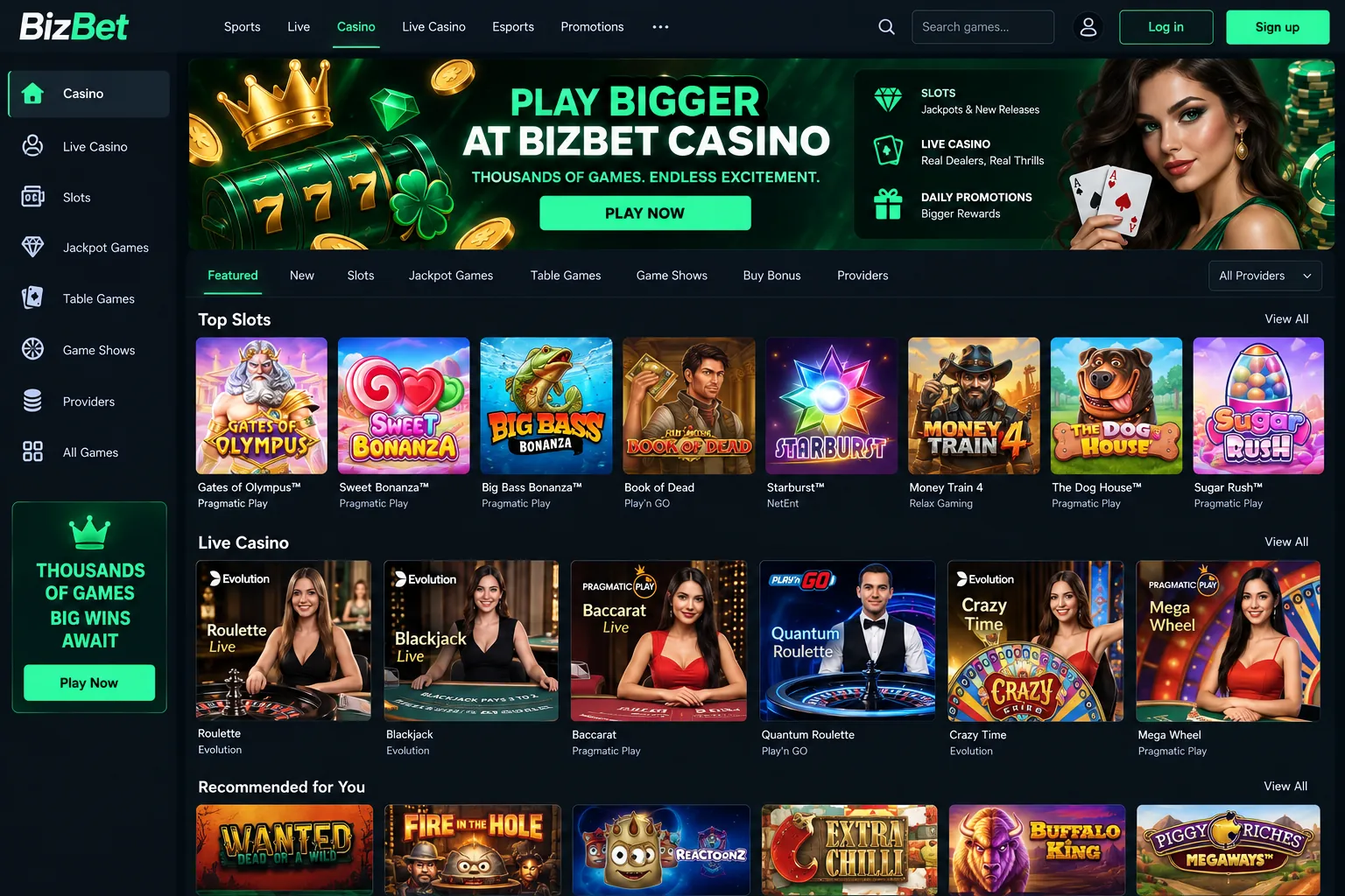 BizBet-casino-games-lobby